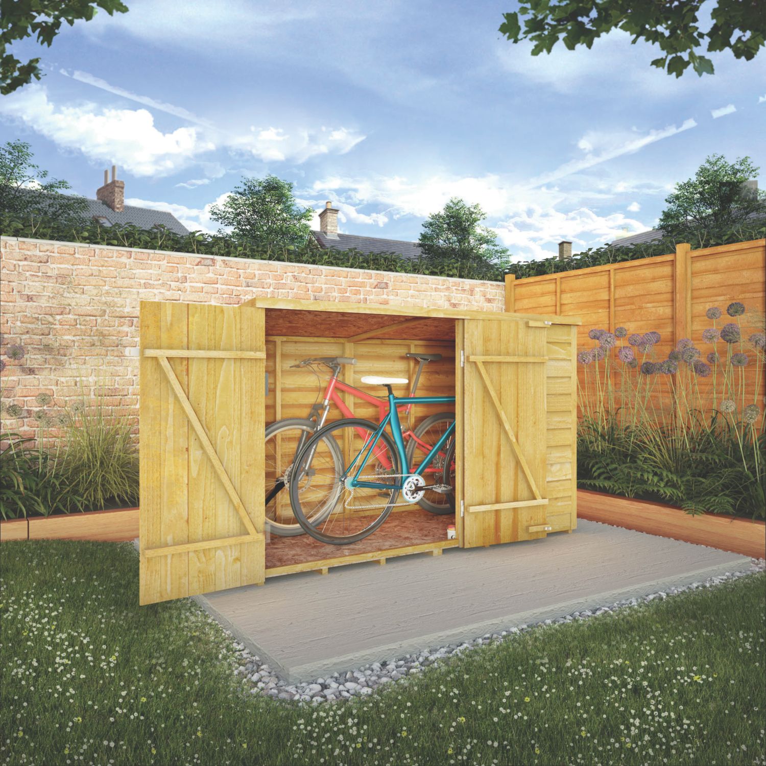 Mercia 6' x 3' (Nominal) Pent Timber Bike Store (162YL)