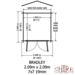 Shire Bradley 7' x 7' (Nominal) Apex Timber Log Cabin
