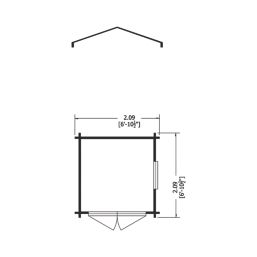 Shire Bradley 7' x 7' (Nominal) Apex Timber Log Cabin