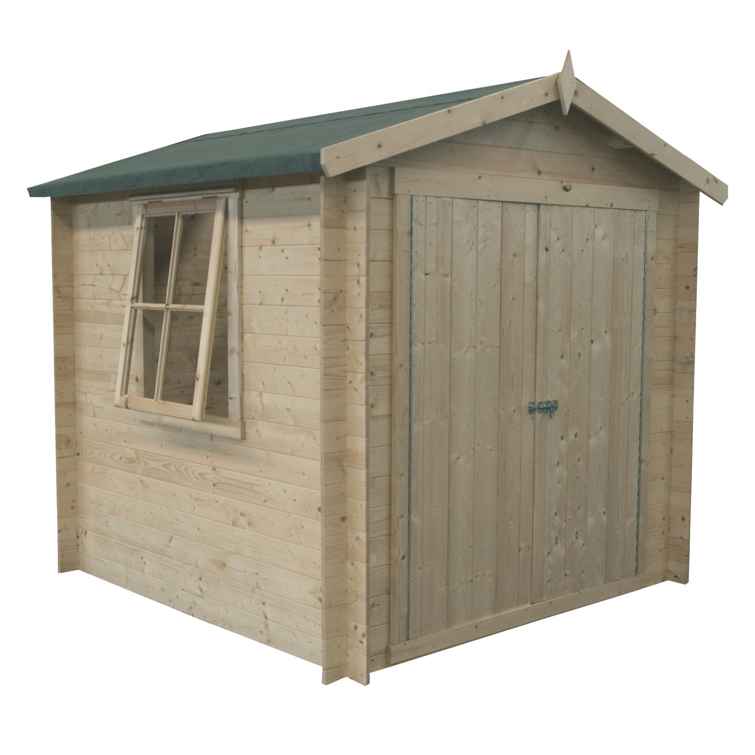Shire Bradley 7' x 7' (Nominal) Apex Timber Log Cabin (1632X)