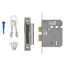 Smith & Locke Fire Rated 3 Lever Nickel-Plated Mortice Sashlock 76mm Case - 57mm Backset