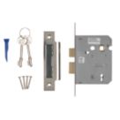 Smith & Locke Fire Rated  3 Lever Nickel-Plated Mortice Sashlock 76mm Case - 57mm Backset