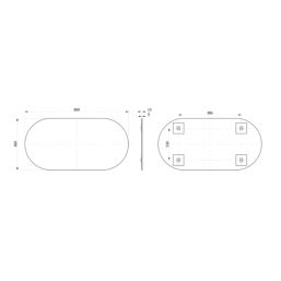 Nevarda Bathroom Mirror Plain 400mm x 10mm x 800mm