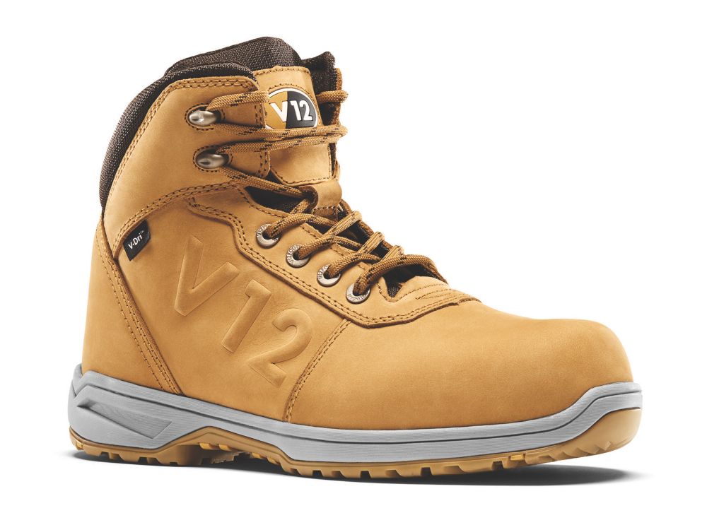 V12 Footwear Lynx Size 12 Honey Waterproof Safety Boots - Screwfix