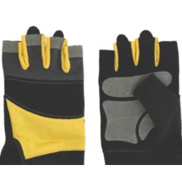 DEWALT Performance Fingerless Gloves Black / Yellow / Grey Medium