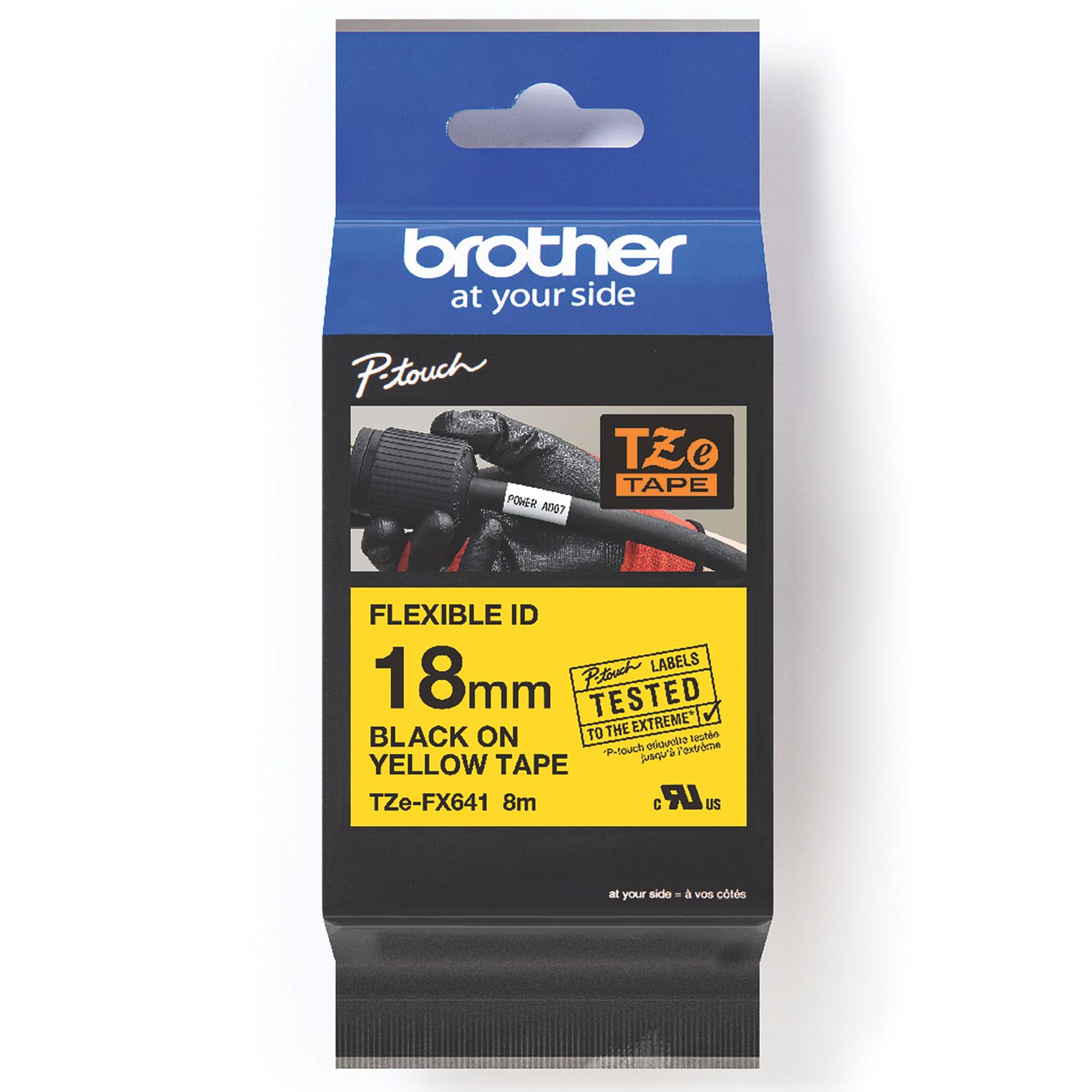 Brother TZEFX641 Flexible ID Labelling Tape 18mm x 8m (163KL)