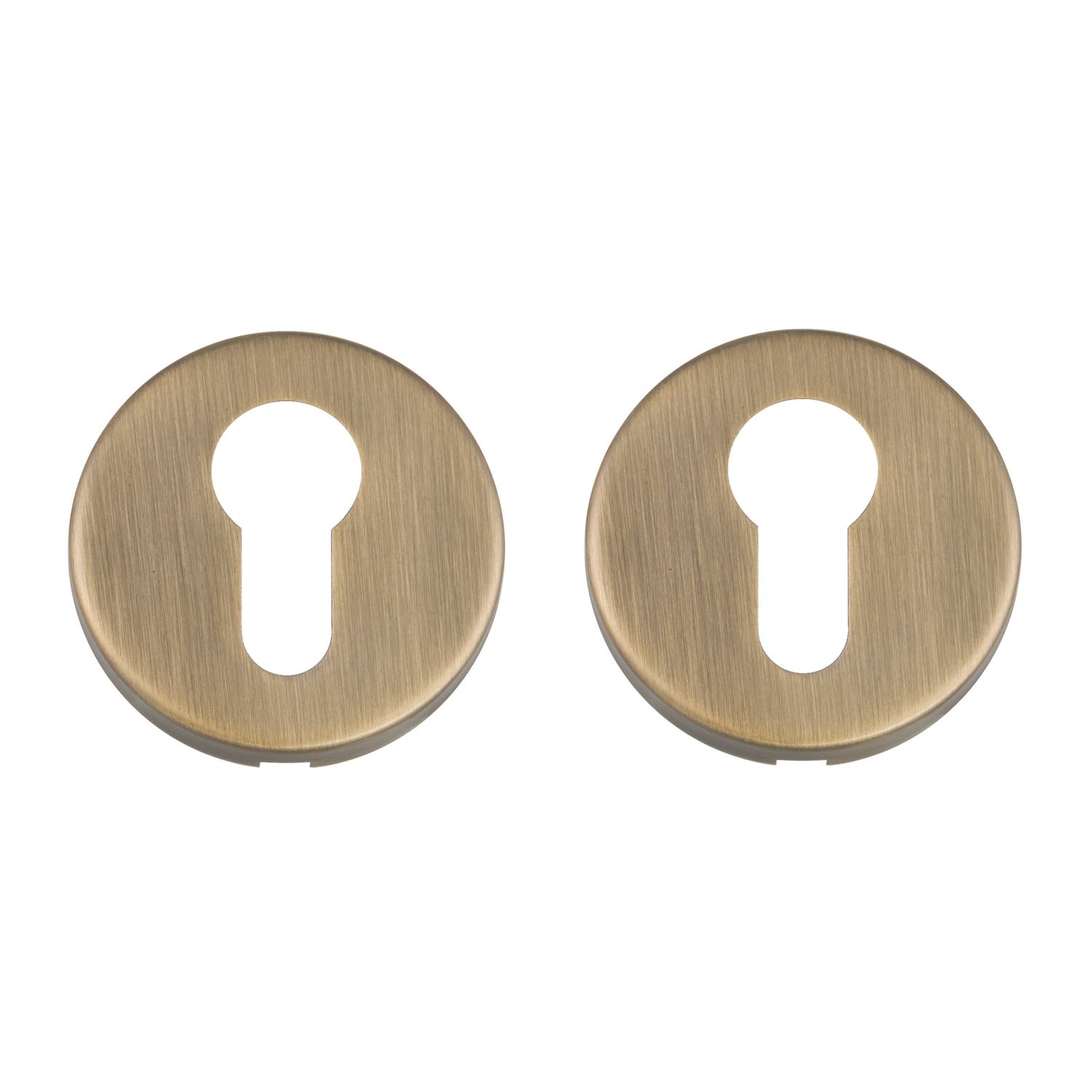 Eclipse Fire Rated Euro Escutcheon (Pair) Antique Brass 52mm (163KW)