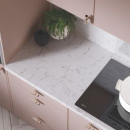 Wilsonart  Matt Grey/White Marble Effect Laminate Worktop 4100mm x 620mm x 38mm