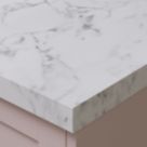 Wilsonart  Matt Grey/White Marble Effect Laminate Worktop 4100mm x 620mm x 38mm