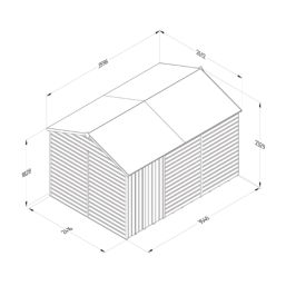 Forest Beckwood 11' 6" x 8' (Nominal) Reverse Apex Shiplap Timber Shed with Base