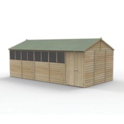 Forest Beckwood 19' 6" x 10' (Nominal) Reverse Apex Shiplap Timber Shed with Assembly