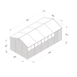 Forest Beckwood 19' 6" x 10' (Nominal) Reverse Apex Shiplap Timber Shed with Assembly