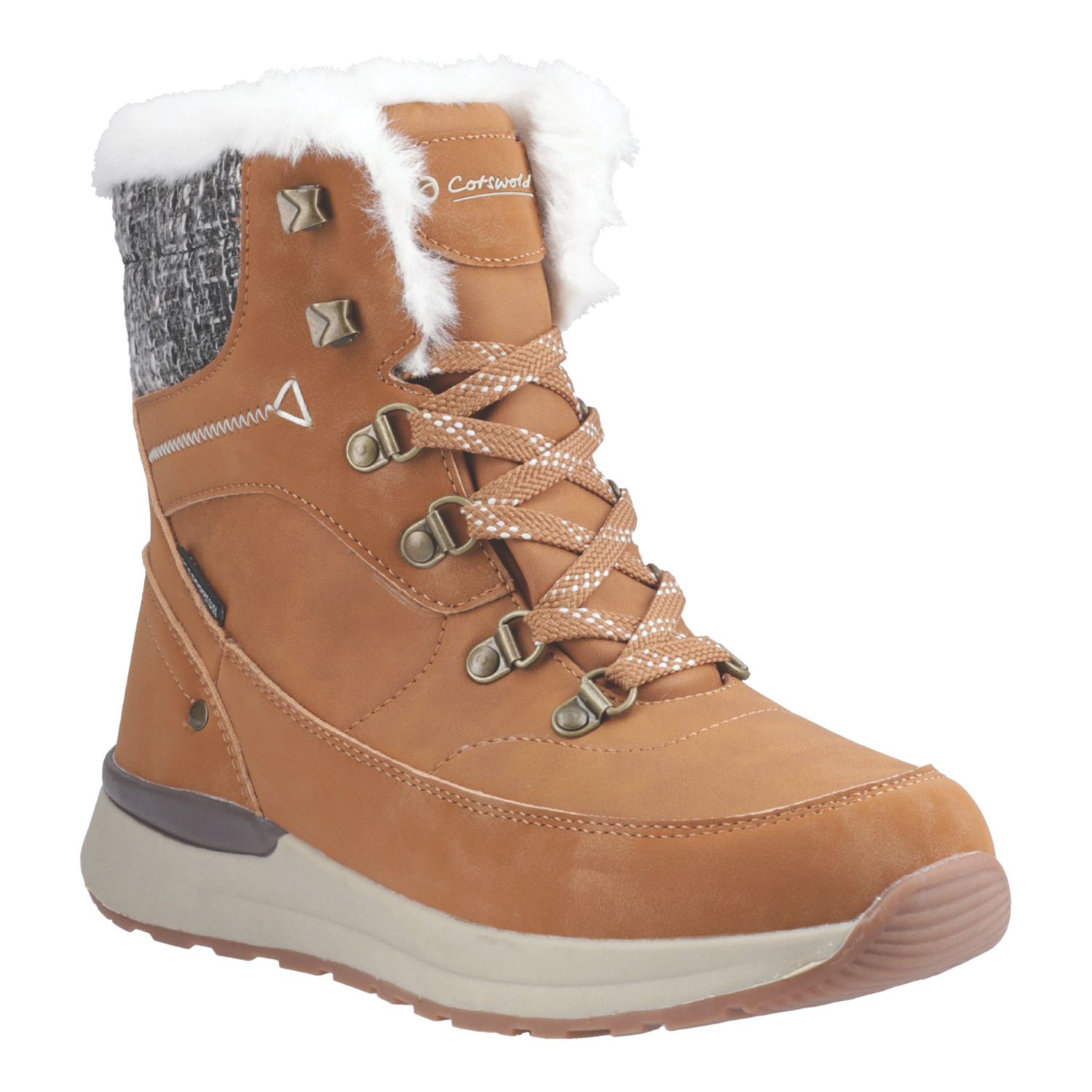 Cotswold Sheephouse Size 4 Womens Tan Waterproof Lace & Zip Non Safety Work Boots (163XE)