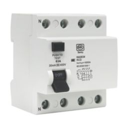 MK Sentry HA3034 63A 30mA 4-Pole B Curve 3-Phase RCD