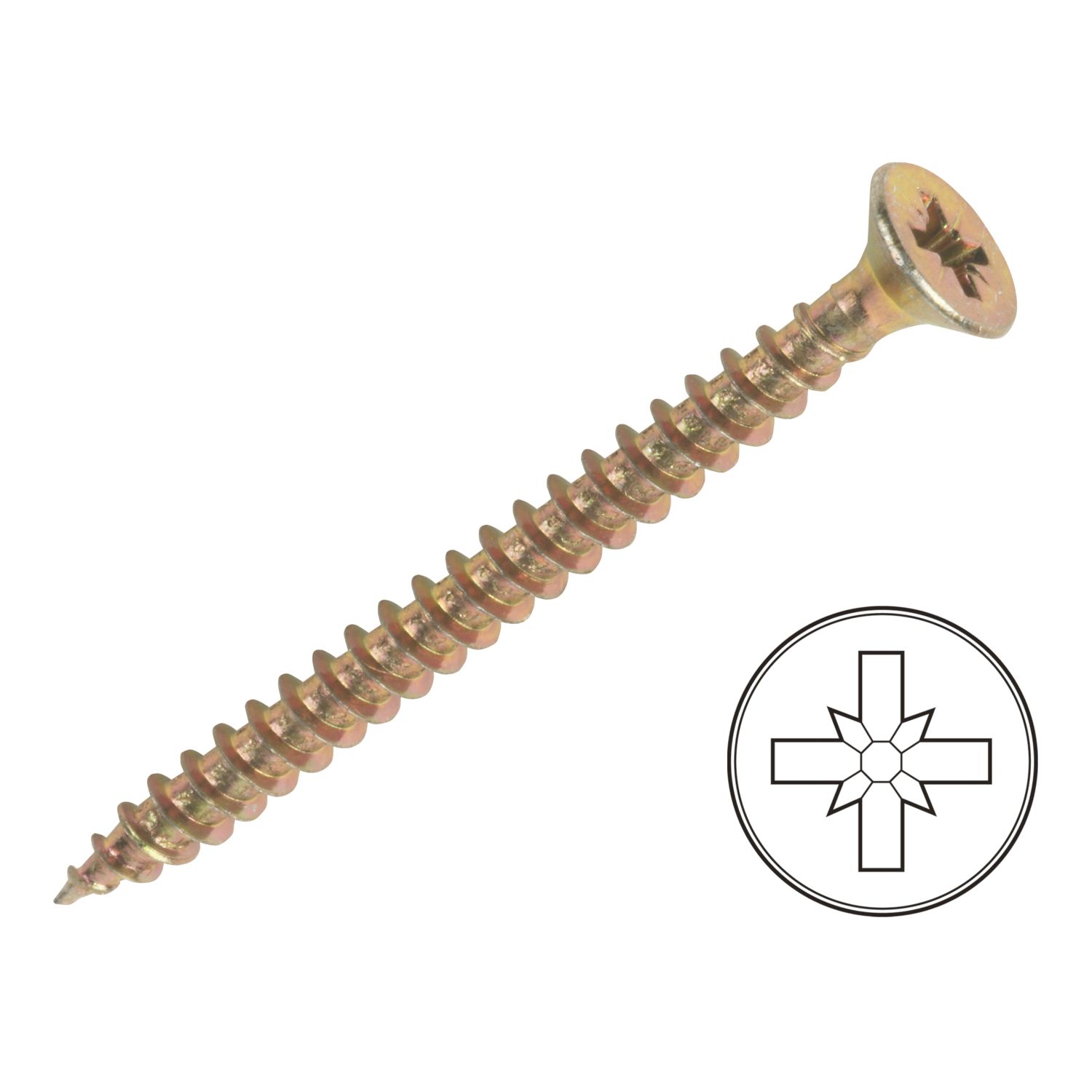 Goldscrew PZ Double-Countersunk Thread Cutting Multipurpose Screws 5mm x 50mm 200 Pack (16497)