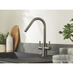 Bristan Cashew Easyfit Monobloc Sink Mixer Stainless Steel 1 Pair