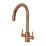 ETAL Dart Twin Lever Kitchen Mixer Tap Brushed Copper