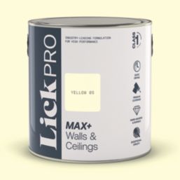 LickPro Max+ 2.5Ltr Yellow 05 Eggshell Emulsion  Paint