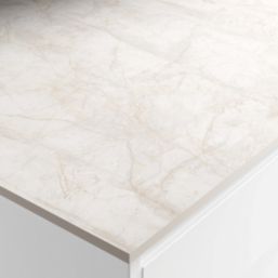 Wilsonart  Matt White Marble Effect Laminate Worktop 3000mm x 650mm x 12mm