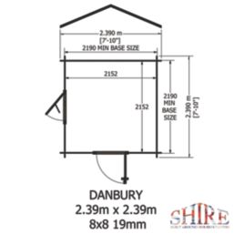 Shire Danbury 8' x 8' (Nominal) Apex Timber Log Cabin