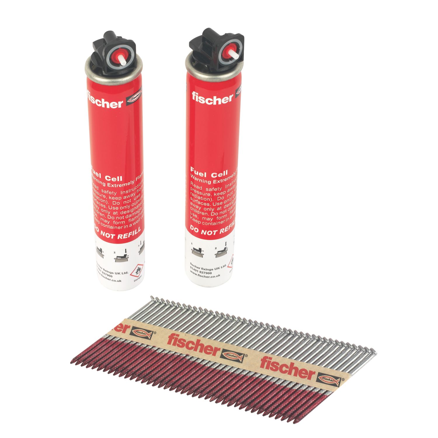 Fischer Galvanised Ring Nail Fuel Pack 3.1mm x 75mm 2200 Pieces (164VC)
