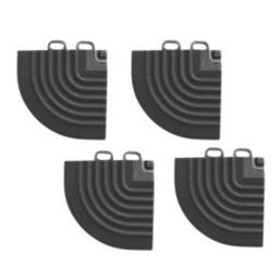 Swisstrax Ribtrax Pro Corner Jet Black 63mm x 63mm 4 Pack