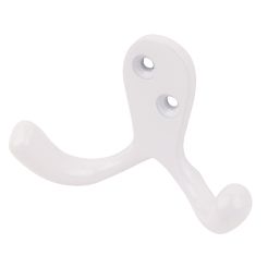 Smith & Locke Double Robe Hooks White 49mm 5 Pack