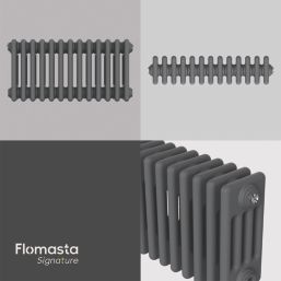 Flomasta 300mm x 605mm 1768BTU Anthracite Horizontal 4 Column Radiator