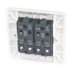 Hager Sollysta WMPS22 10AX 2-Gang 2-Way Light Switch  White