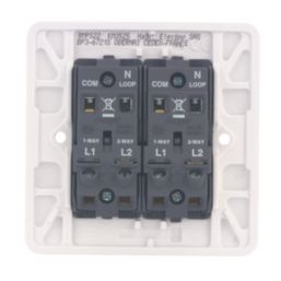 Hager Sollysta WMPS22 10AX 2-Gang 2-Way Light Switch  White