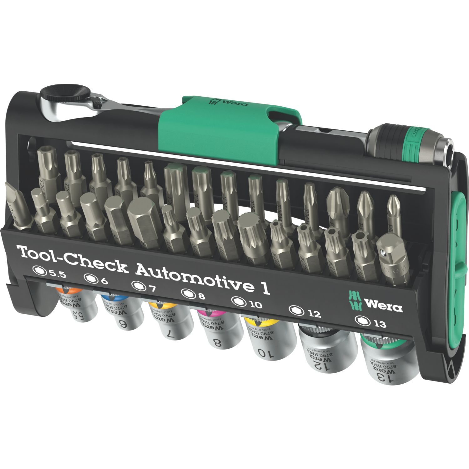 Wera Tool-Check Automotive 1 1/4" Drive Compact Ratchet & Accessory Set 38 Pieces (165AY)