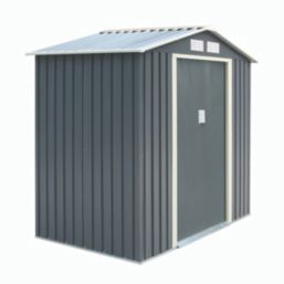 Rowlinson Trentvale 6' 6" x 3' 6" (Nominal) Apex Metal Shed Dark Grey