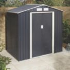 Rowlinson Trentvale 6' 6" x 3' 6" (Nominal) Apex Metal Shed Dark Grey