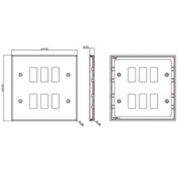 Knightsbridge  6-Module Grid Faceplate Antique Brass