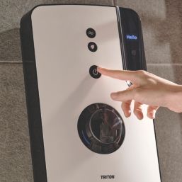 Triton ENlight White / Black 9.5kW Thermostatic Overhead Shower with UNIQ Kit