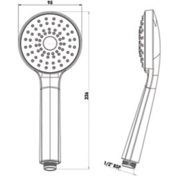 Triton Eva Shower Head Chrome 95mm x 236mm