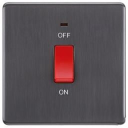 LAP  45A 1-Gang DP Cooker Switch Slate Grey with LED