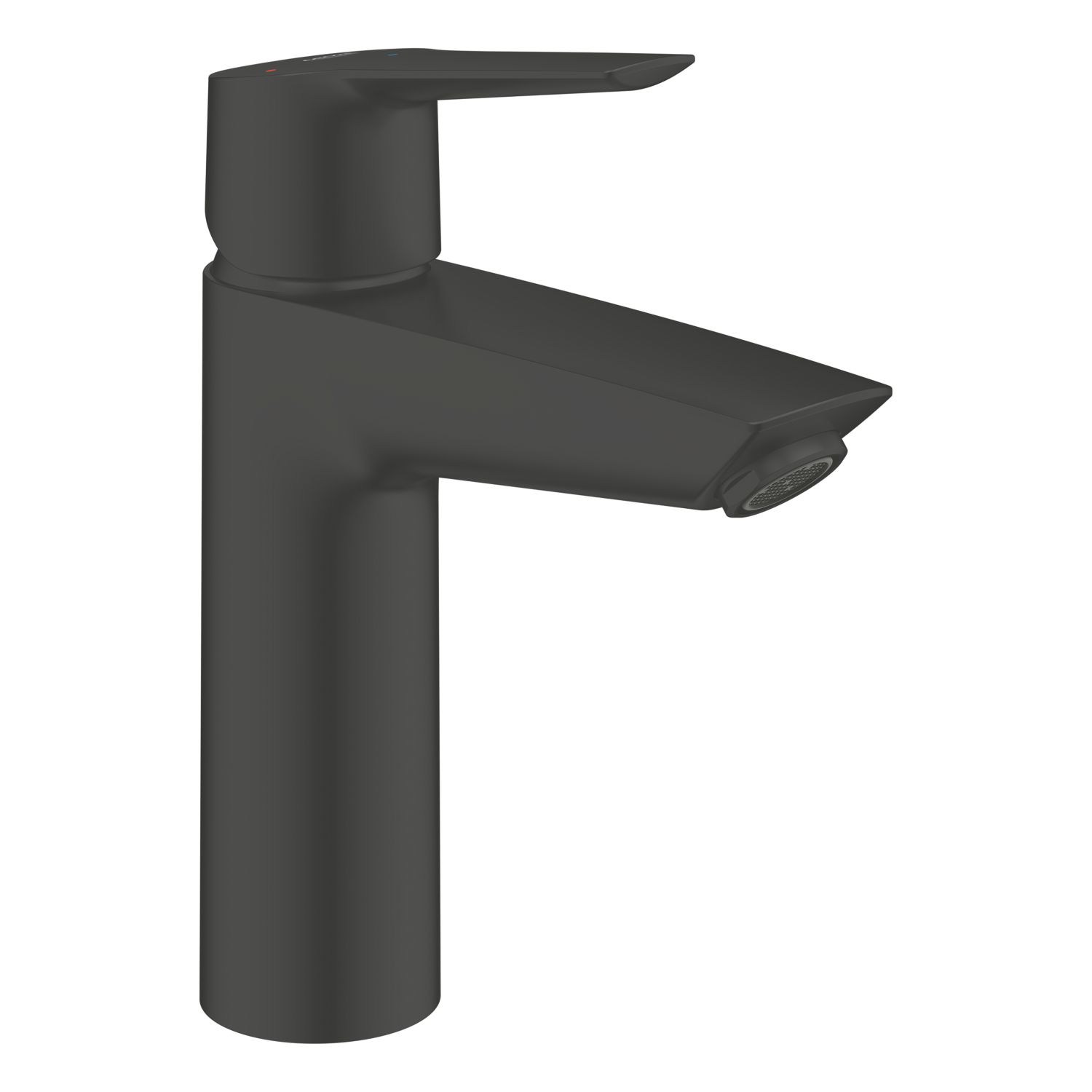 Grohe Quickfix Start Matt Black 192mm Standard Lever Mono Basin Mixer Tap With Clicker Waste (165KW)