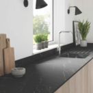 Wilsonart Matt Black Stone Effect Compact Laminate Upstand 3000mm x 100mm x 12mm