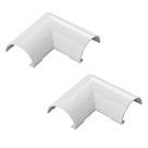 D-Line White Micro+ Trunking Flat Bends 20mm x 10mm 2 Pack