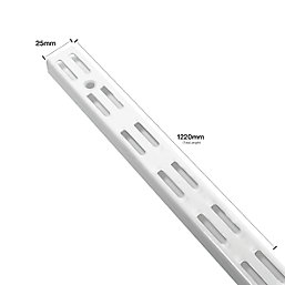 RB UK Antibacterial Twin Slot Uprights White 1220mm x 25mm 2 Pack