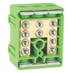 Lewden 100A 5-Way 2.5-35mm² Connector Block Green