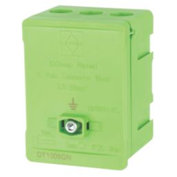 Lewden 100A 5-Way 2.5-35mm² Connector Block Green