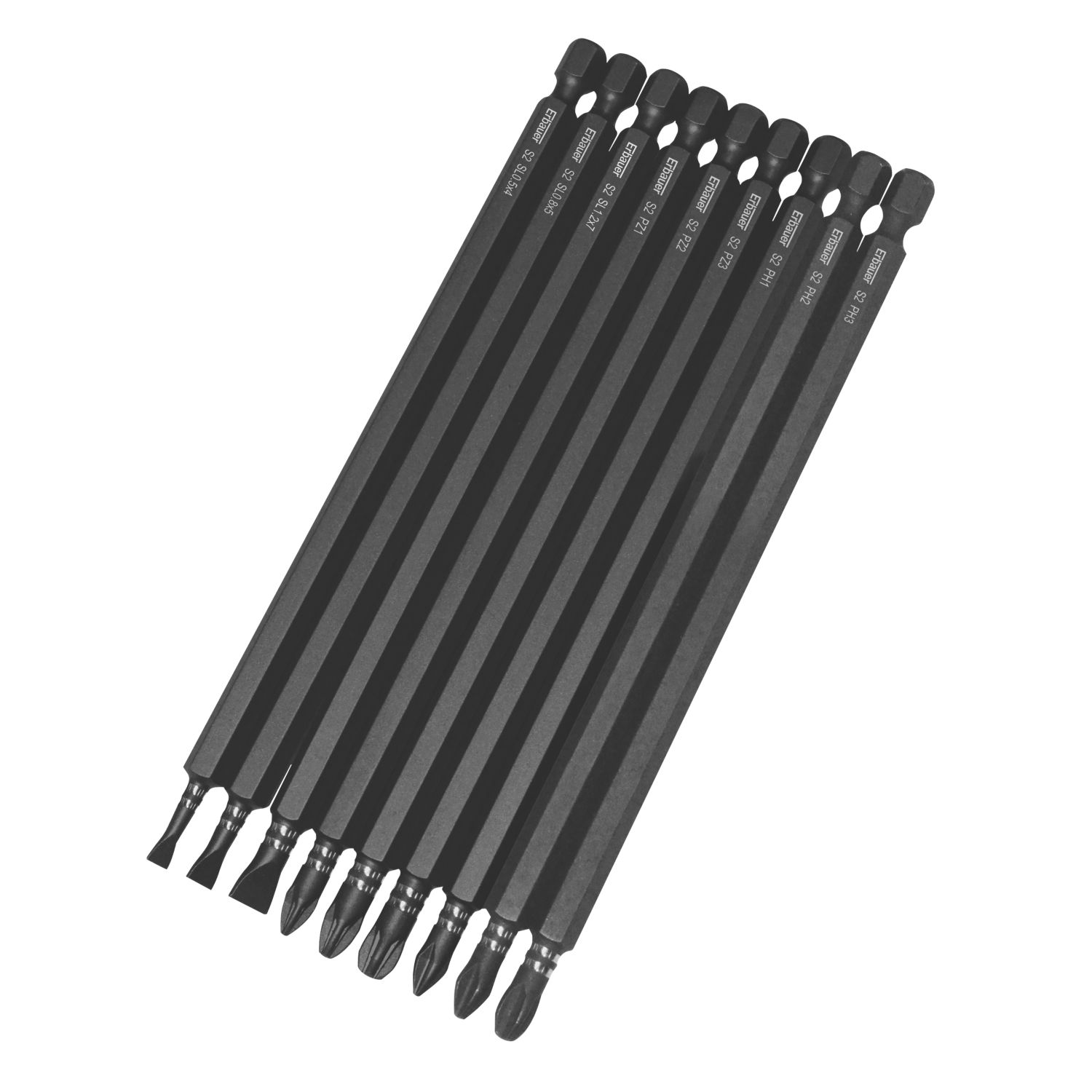 Erbauer 1/4" Hex Shank Mixed Impact Screwdriver Bit Set 9 Pcs (16648)