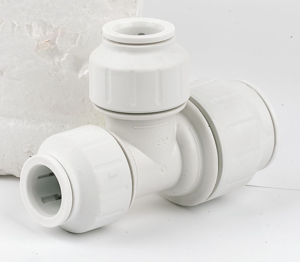 JG Speedfit  Plastic Push-Fit Reducing Tee 22mm x 15mm x 15mm - 3