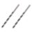 Straight Shank  Brad Point Wood Drill Bits 3mm x 61mm 2 Pack