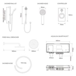 Aqualisa Visage Q Gravity-Pumped Rear-Fed Chrome Thermostatic Dual Outlet Concealed Smart Shower with Fixed Head