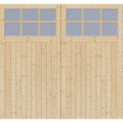 Green & Taylor  12-Obscure Light 7,0" x 6,6" Non-Insulated Frameless Pine Hinged Garage Door Pine