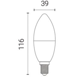 4lite  E14 Candle LED Smart Light Bulb 4.9W 470lm 2 Pack