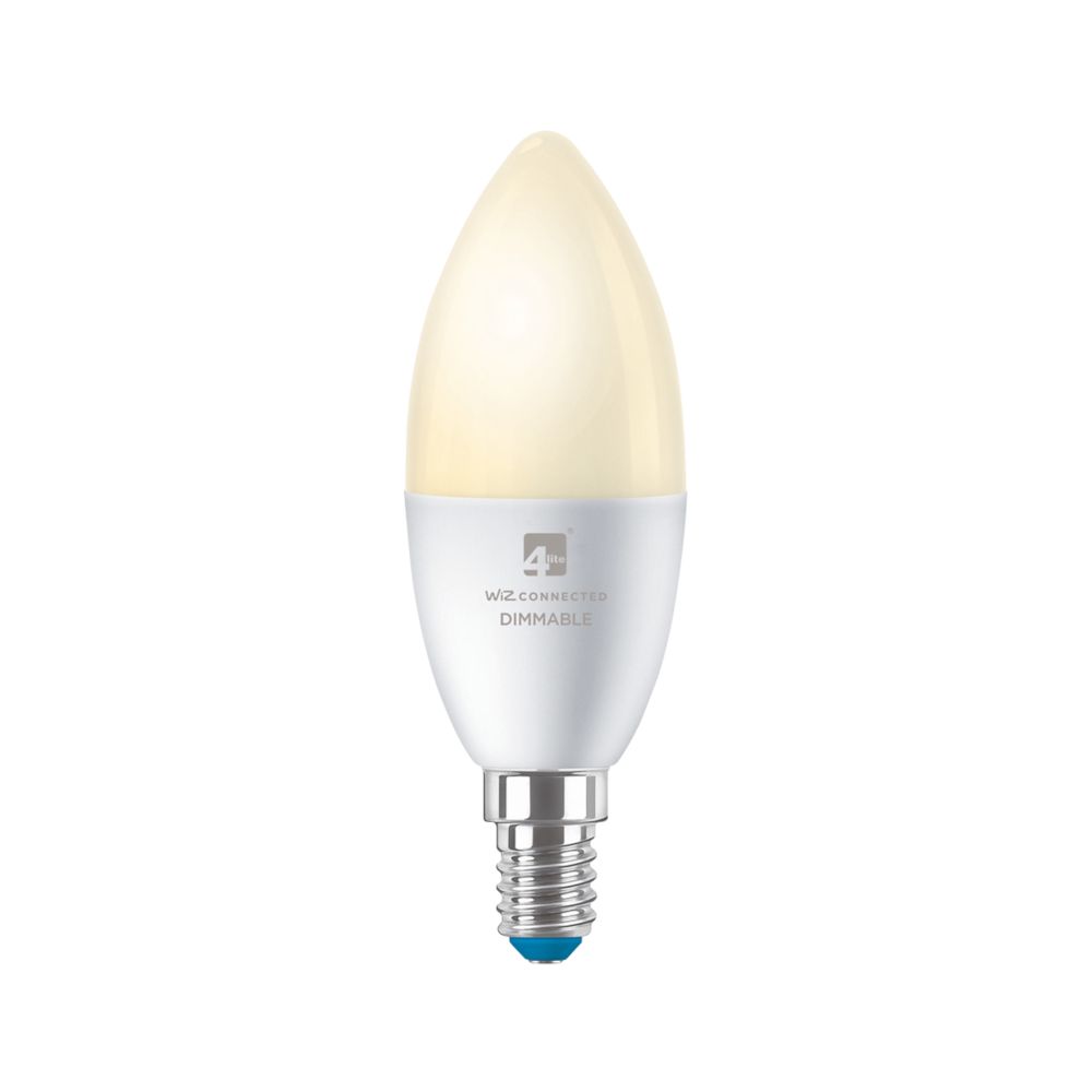 4lite E14 Candle LED Smart Light Bulb 4.9W 470lm 2 Pack Screwfix